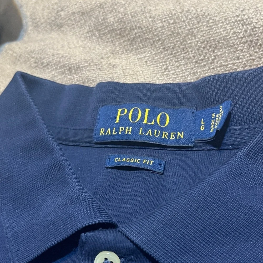 Polo by Ralph Lauren Men's Navy Polo Shirt - Size Large
